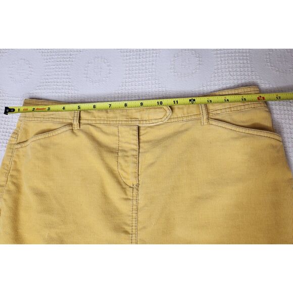 Ann Taylor LOFT Mustard Yellow Corduroy Mini Skirt Size 4 Western Details - Picture 6 of 7